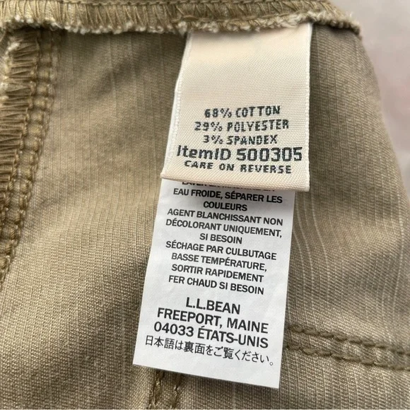 L.L. Bean Khaki Skinny Outdoor Pants Size 10 - Picture 9 of 9